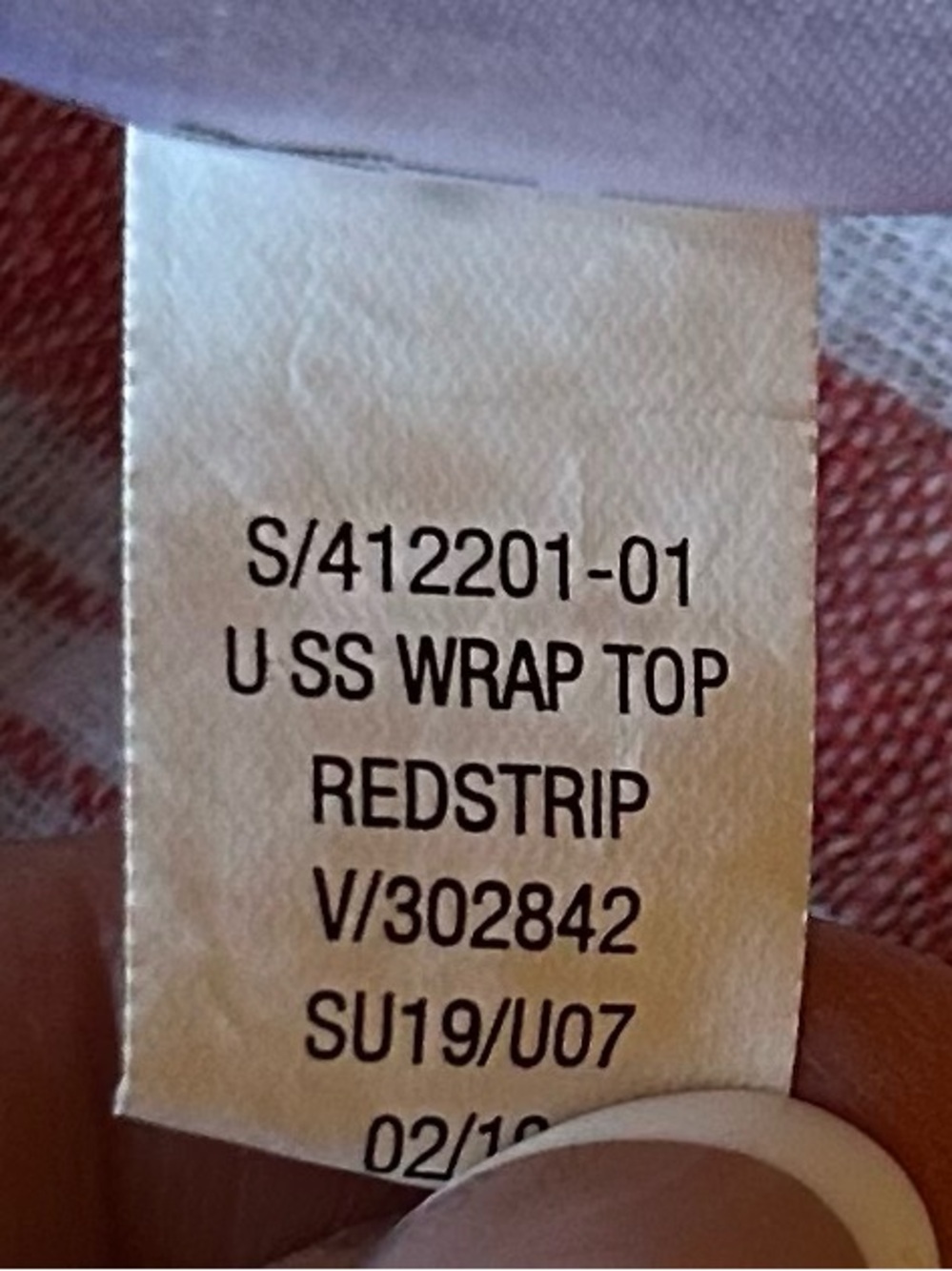 Old Navy Red & White Striped Linen Blend Wrap Top Flutter Sleeve Peplum Medium - Picture 6 of 6